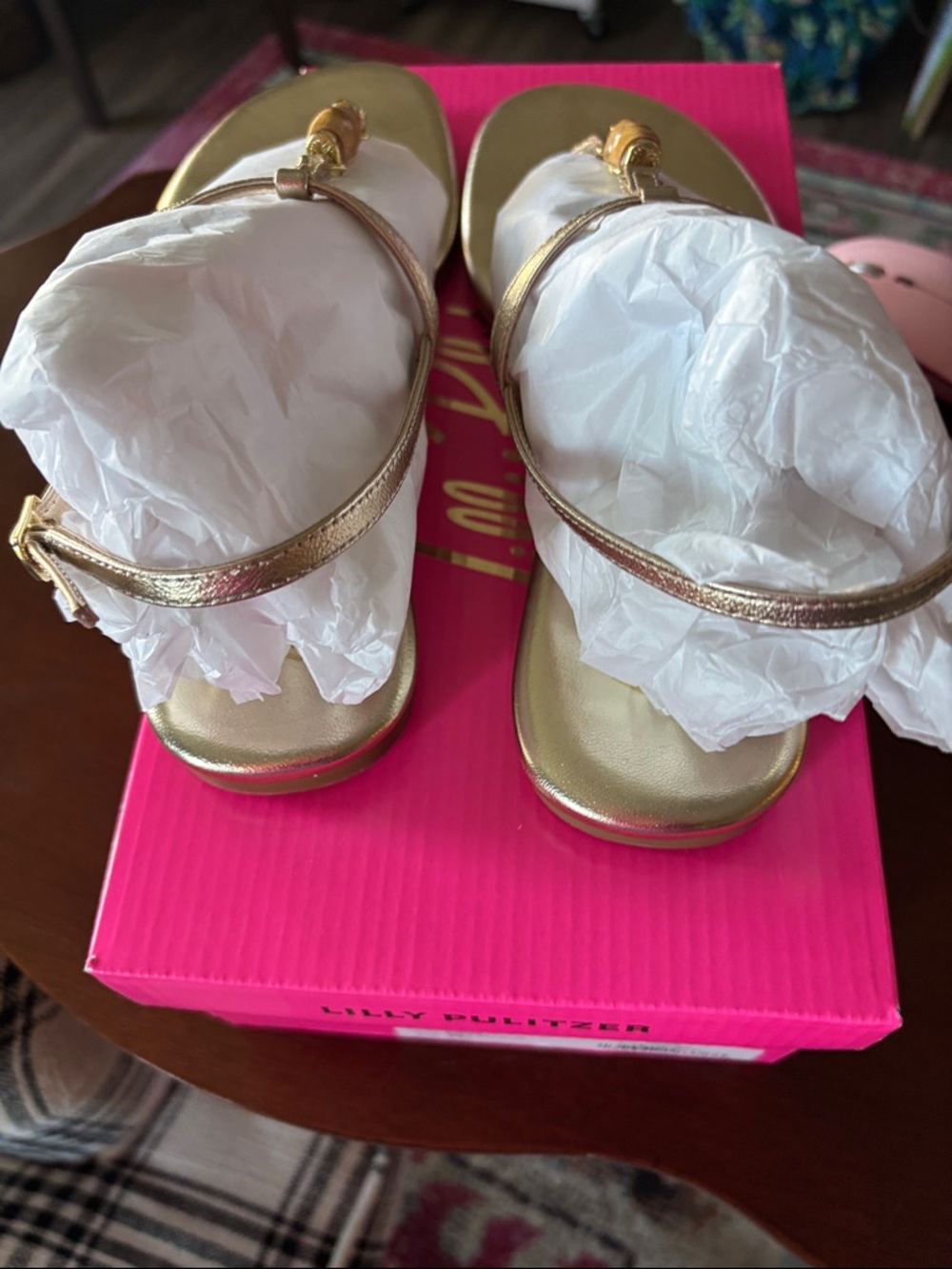 Lilly Pulitzer Leena Sandal in Gold Metallic - Picture 4 of 9